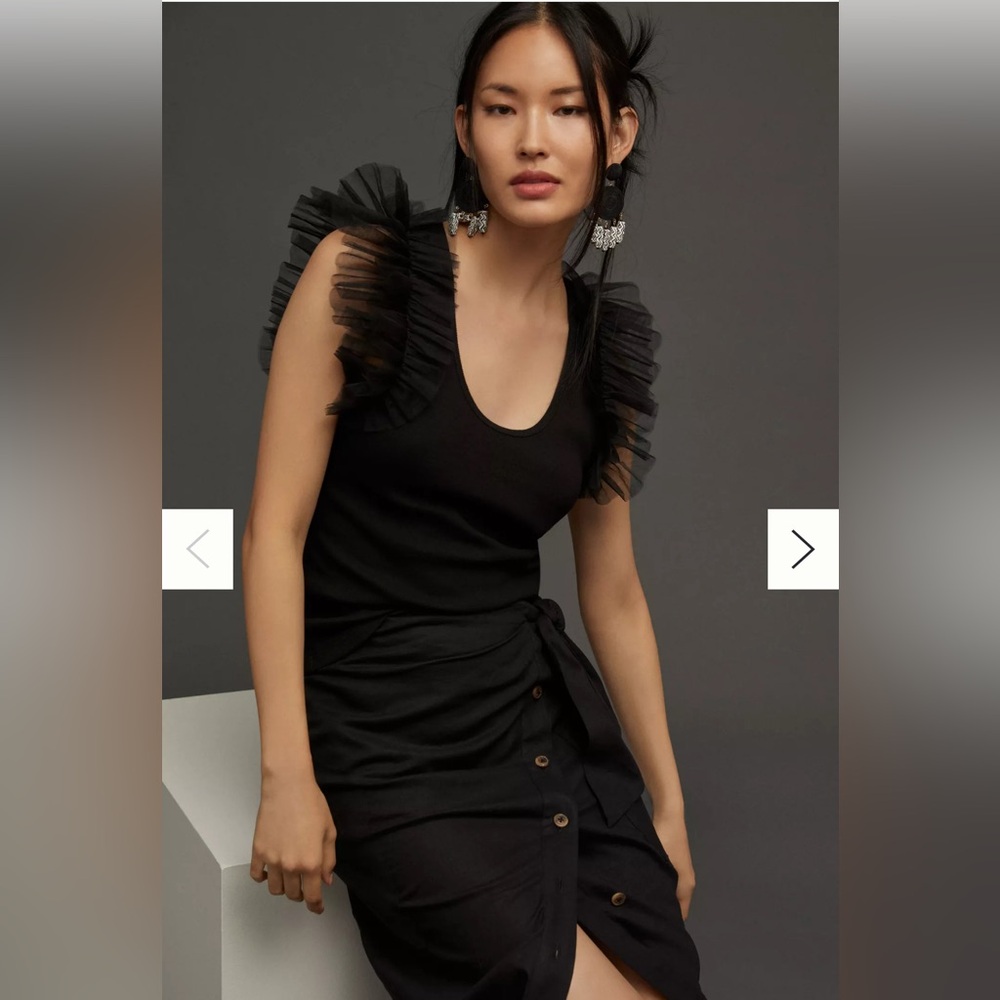 Anthropologie X DOLAN Tulle Sleeve Tank Top NWT, Size Medium